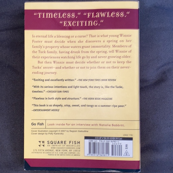 Tuck Everlasting by: Natalie Babbitt Paperback - Picture 2 of 5